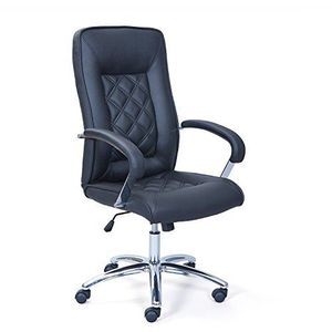 Inter Link Interlink Grosseto Bureaustoel, verchroomd metaal, zwart, 67 x 62 x 125 cm