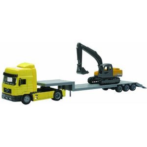 New Ray - 15483 - miniatuurvoertuig - modellen op schaal - vrachtwagen Man-F2000 - transport graafmachine - schaal 1:43