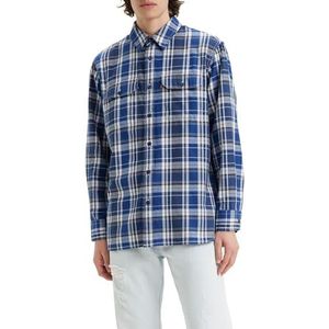 Levi's Classic Worker Standard T-shirt voor heren (1 stuk), Walton plaid sodaliet blauw