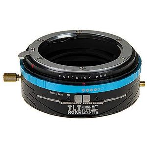 Fotodiox Pro TLT ROKR Tilt/Shift Lens Adapter compatibel met Nikon Nikkor F Mount G-Type D/SLR Lens on Micro Four Thirds Mount Cameras