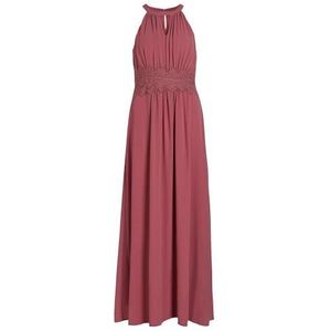 Vila Geplooide maxi-jurk met open rug, Mesa roze. Details: elastisch