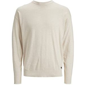 Jack & Jones Jcoenergy - Oversized gebreide trui met ronde hals voor heren, Moonbeam, L, Moonbeam