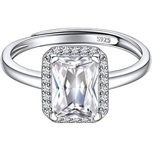 ChicSilver Ring, zilver, vierkant, verstelbaar, verlovingsring, verstelbaar, met geboortestenen, kristallen, sieraden, cadeaus voor Valentijnsdag, verjaardag, dames, mama, kinderen, meisjes
