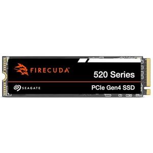 Seagate FireCuda 520 SSD, 1 TB, interne SSD, M.2 PCIe Gen4, NVMe 1.3, tot 5000 MB/s, 3D TLC NAND, zwart, 3 jaar Data Rescue Services, modelnummer: ZP1000GV3A012