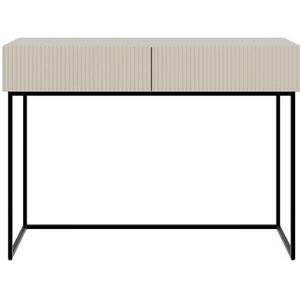 Selsey Veldio Make-uptafel met 2 laden en zwarte poten, 110 cm, grijs/beige