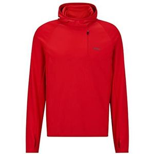 BOSS Soocon Active 1 Sweatshirt met capuchon voor heren, regular fit, decoratief reflecterend patroon, medium rood, L, Medium Rood