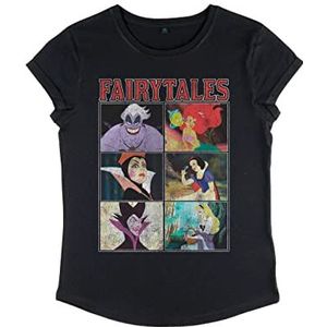Disney Villains Fairytales dames t-shirt met rolgeluiden, zwart.