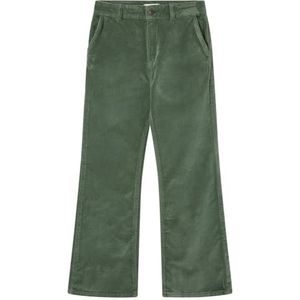 SPRINGFIELD Pantalon décontracté en velours côtelé pour fille, Vert gazon, 11 ans