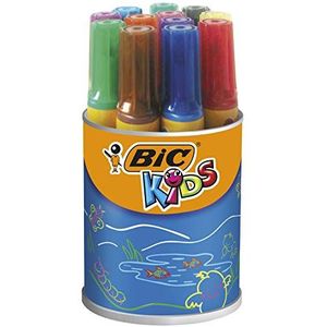 BIC Kids Decoralo Wasbare viltstiften met extra grote punt, verschillende kleuren, 12 stuks