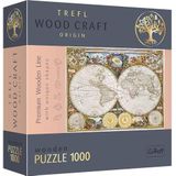 Trefl Puzzel van de oude wereldkaart, 1000 stukjes, houthandwerk, onregelmatige vormen, 100 reisfiguren, hoogwaardige moderne puzzel, doe-het-zelf, voor volwassenen en kinderen