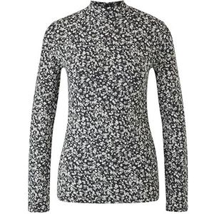 s.Oliver Dames 2124413 shirt met lange mouwen met opstaande kraag zwart 40 EU, zwart, 42, zwart.