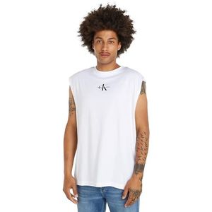 Calvin Klein Jeans Sleeveless Tee J30j325211 monoloog andere gebreide T-shirts voor heren, Wit (helder wit)