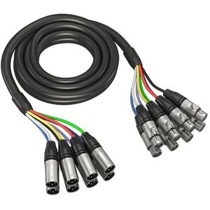 Behringer Multicore kabel - XLR mannelijk 8-weg naar XLR vrouwelijk - 8-kanaals slangenkabel - 3 m - Gold Performance - GMX-300 - zwart/zilver