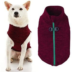 Gooby Fleecetrui voor honden - fuchsia wassen - XS - warme fleece trui met dubbele D-ring - wintertrui voor kleine honden - kleding voor kleine middelgrote honden