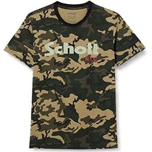 Schott NYC Set van 2 T-shirts voor heren, meerkleurig (camokaki/zwart)