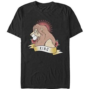 Disney T-shirt unisexe The Lion King Organic à manches courtes, Noir, M