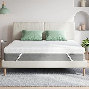 Novilla Matrasbeschermer 160 x 200 cm hoogte 10 cm Memory Gel Topper voor boxspringbed caravan slaapbank wasbaar Öko-Tex gecertificeerd