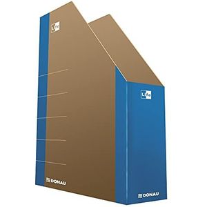 DONAU LIFE 3550001FSC-10 ordner van karton, blauw, capaciteit 500 vellen voor kantoor, school en thuis voor het opbergen van documenten in A4-formaat, tijdschriftenarchivering