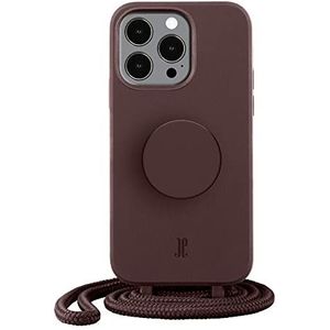 PopSockets Handyhülle Je PopGrip Case für iPhone 14 Pro - 6.1'', Truffle, kabelloses Laden, längenverstellbare Kordel