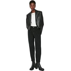 Trendyol Hoge tailleband dames casual jeans zwart, 64, Zwart
