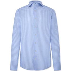 Hackett London Chemise à rayures Sky Pop pour homme, Bleu (ciel/blanc), 38