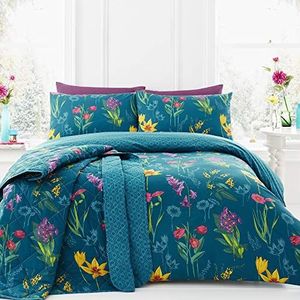 Onderhoudsvriendelijk dekbedovertrek ""Ingrid"" van Dreams & Drapes, Teal Blue, Duvet Set: King