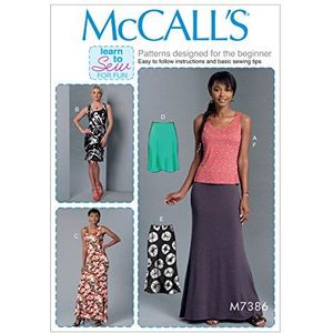 McCall's Patterns 7386 ZZ, damestops, jurken en rokken, maten LRG-XXL, meerkleurig, XLG