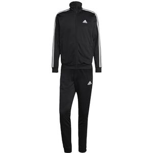 adidas, Sportkleding Basic 3 Strepen Tracksuit Jersey Zwart L Man