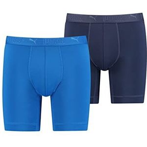 PUMA Set van 2 boxershorts voor heren, microvezel, sportboxershorts, Blauw Combo
