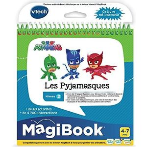 VTech - MagiBook, leerboek voor kinderen, niveau 2, PJ Masks, geïllustreerde en interactieve pagina's, cadeau voor jongens en meisjes van 4 tot 7 jaar - inhoud in het Frans