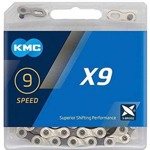 KMC Ketting X9, uniseks, zilver/grijs, 114 link