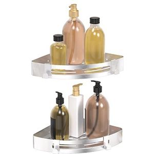 Badkamerorganizer, douchehoek, opbergkast - opslag van toiletartikelen (zilver 2 stuks)