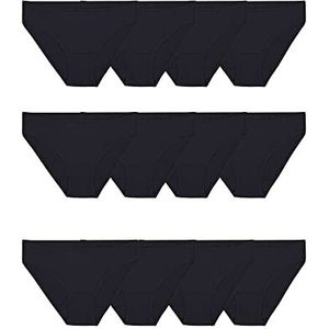 Fruit of the Loom Dames ondergoed Cotton Stretch Panties (Regular & Plus Size), Bikini-12 Pack-Black, 8 stuks
