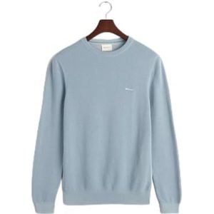 GANT Cotton Pique C-Neck Pull Pullover, Dove Blue, XXXXL pour homme, Bleu (dove blue), 4XL