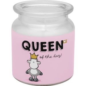 Koningin glazen kaars: cadeauartikel met opschrift ""Queen of the Day