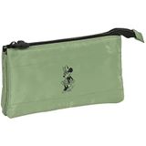 MINNIE MOUSE Mint Shadow Pennenetui, drievoudig etui, ideaal voor kinderen van 5 tot 14 jaar, comfortabel en veelzijdig, kwaliteit en sterkte, 22 x 3 x 12 cm, legergroen, legergroen, Estándar, casual