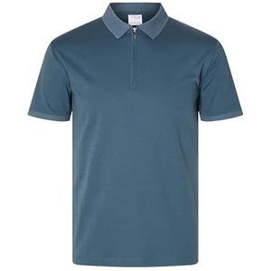 Selected Homme Slhfave Polo zippé Ss Noos pour homme, Mer de montagne, XXL