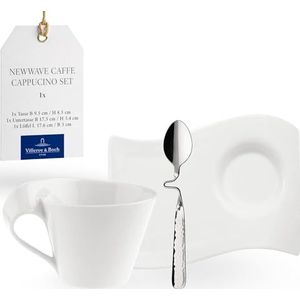 Villeroy & Boch NewWave Caffè Cappuccinose - 3-deli - Premium Porselei - Wit