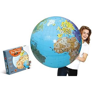 Caly Opblaasbare Globe The World XXL 85 cm, 060ENF, oceaanblauw