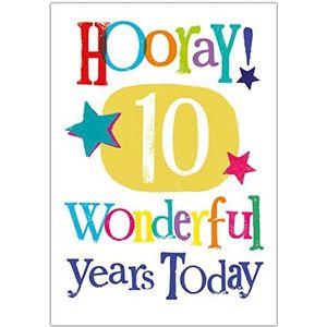 Verjaardagskaart voor 10e verjaardag, kaart 10e verjaardag