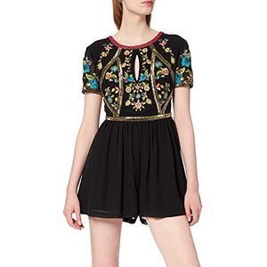 Frock and Frill Giorgetta Embellished Short Sleeve Playsuit Avondjurk Dames, zwart (black #00000)