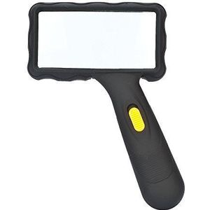 MG 84026AL LED leesloep grote lens (100 mm x 50 mm) vergroting ca. 2 x 2 LED-lampen met glazen lens - gebruiksklaar - 1 reinigingsset