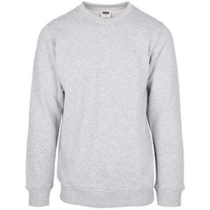 Urban Classics Heren sweatshirt van biologisch katoen Organic Basic Crew Pullover voor heren in vele kleuren maten S - 5XL, grijs.