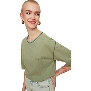 Trendyol Green Caryoca Gebreid T-shirt voor dames, Groen