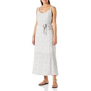 myMo Dames maxi-jurk met bloemenprint, Kleur: oud wit en zwart