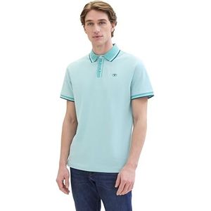 TOM TAILOR Polo pour homme, 35651 - Meadow Teal Twotone, XXL