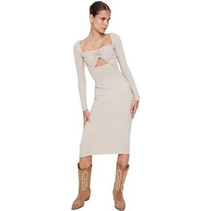 Trendyol Mini-jurk voor dames, beige, M, Beige