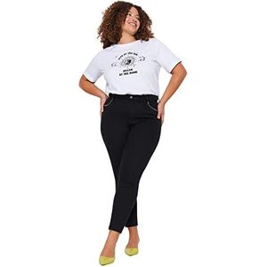 Trendyol Jeans Femmes Taille Haute Skinny Fit Plus La Taille Pantalon, Noir, 36 Plus
