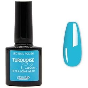 Glam'Up Paris Semi-permanente nagellak, zonder hema, uv-led-gelnagellak, sterk gepigmenteerd, duurzaam, eenvoudig te gebruiken, turquoise