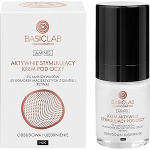 BasicLab Anti-rimpelcrème voor de ogen, 18 ml, nachtcrème voor mannen en vrouwen voor oogleden voor rijpe huid